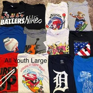 Nike Kids Short Sleeve Tees - Black, Gray, Blue, White